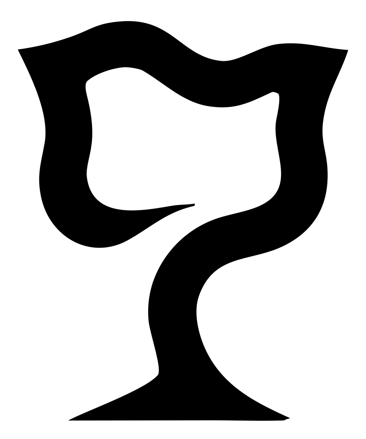 Fluid Twist Stem Wide Bowl Goblet Icon #ffffff/#000000