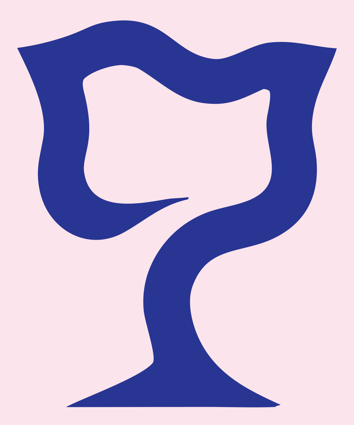 Fluid Twist Stem Wide Bowl Goblet Icon #fce4ec/#283593