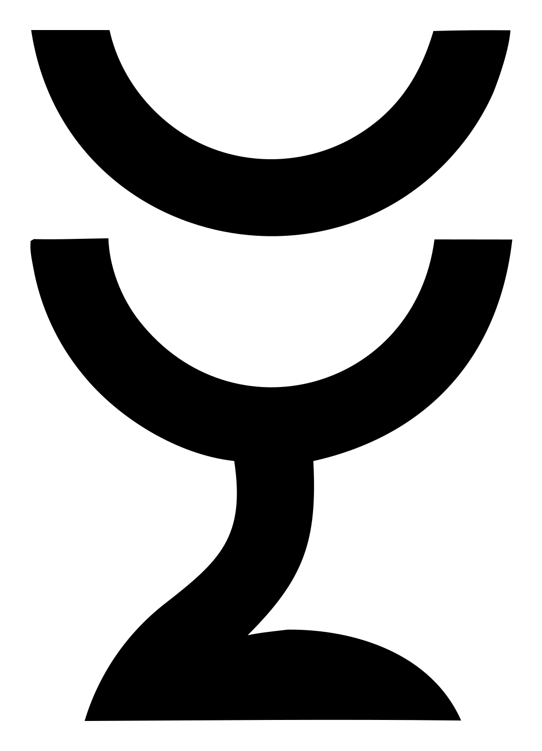 Stacked Arch Serpentine Stem Goblet Badge #ffffff/#000000