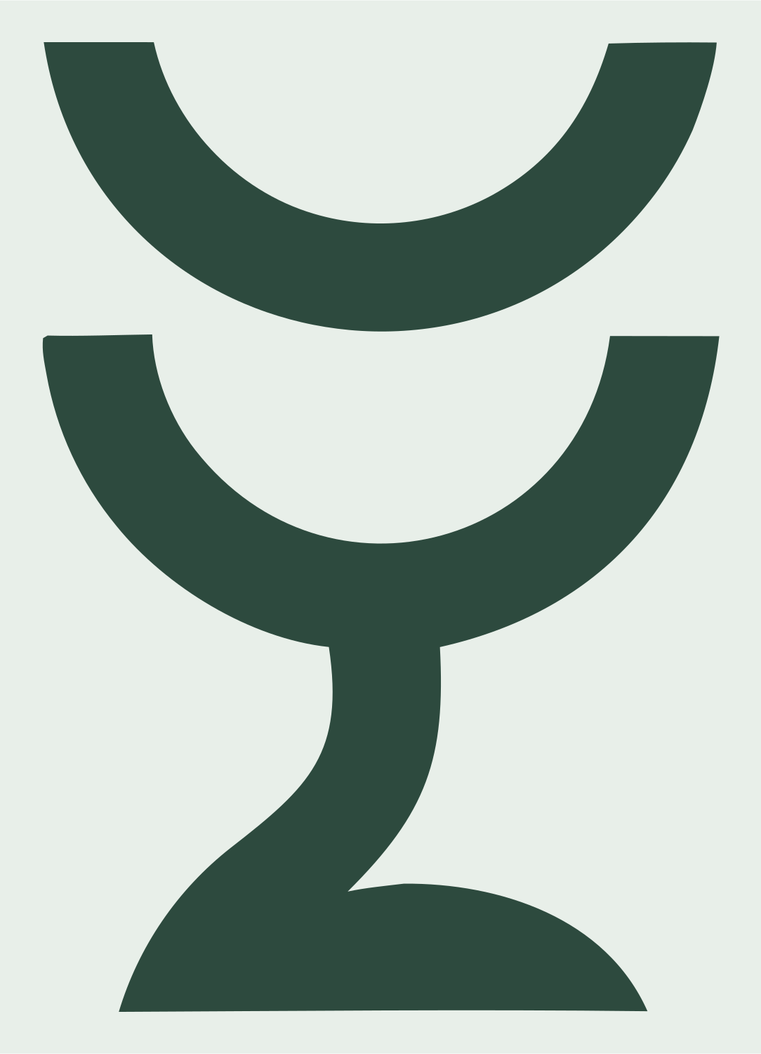 Stacked Arch Serpentine Stem Goblet Badge #e8efe9/#2d4a3e