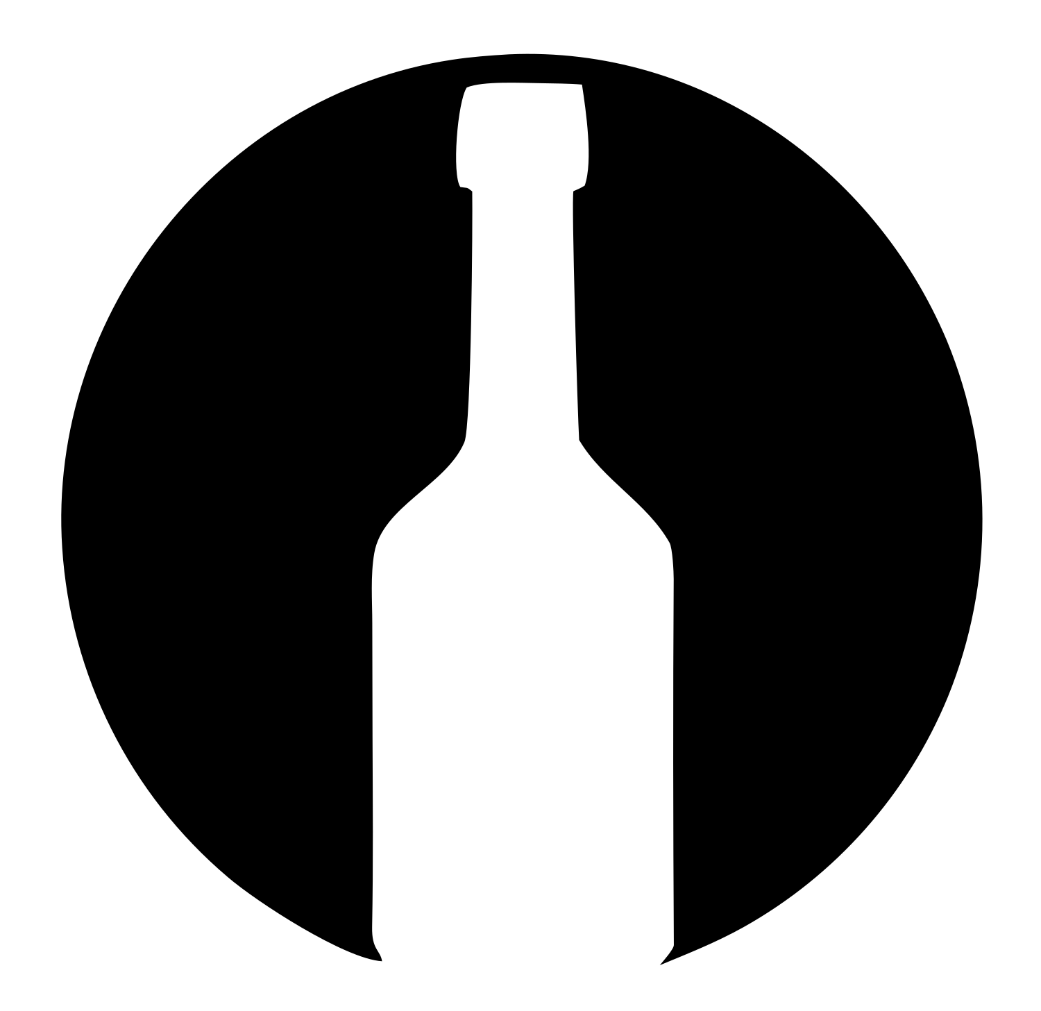 Negative Space Round Wine Bottle Mark #ffffff/#000000