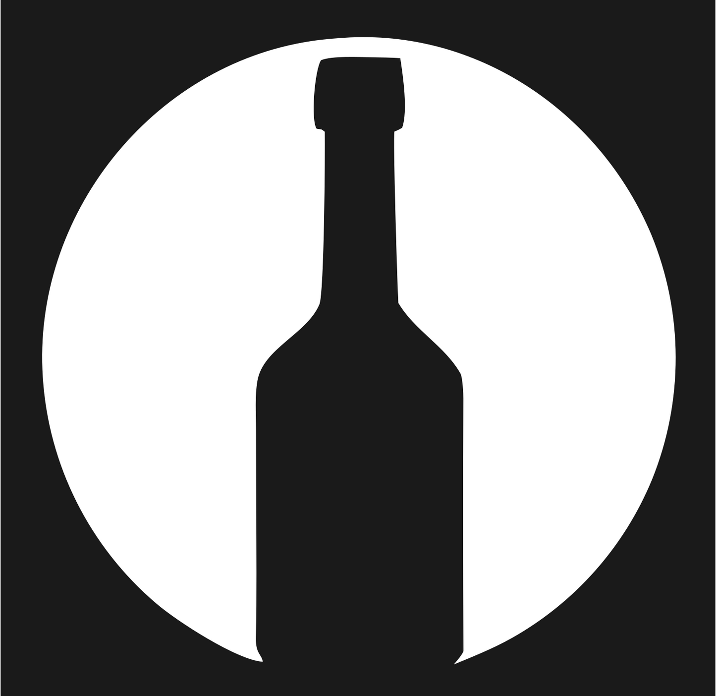 Negative Space Round Wine Bottle Mark #1a1a1a/#ffffff