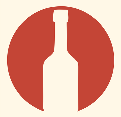 Negative Space Round Wine Bottle Mark #fff8e7/#c44536