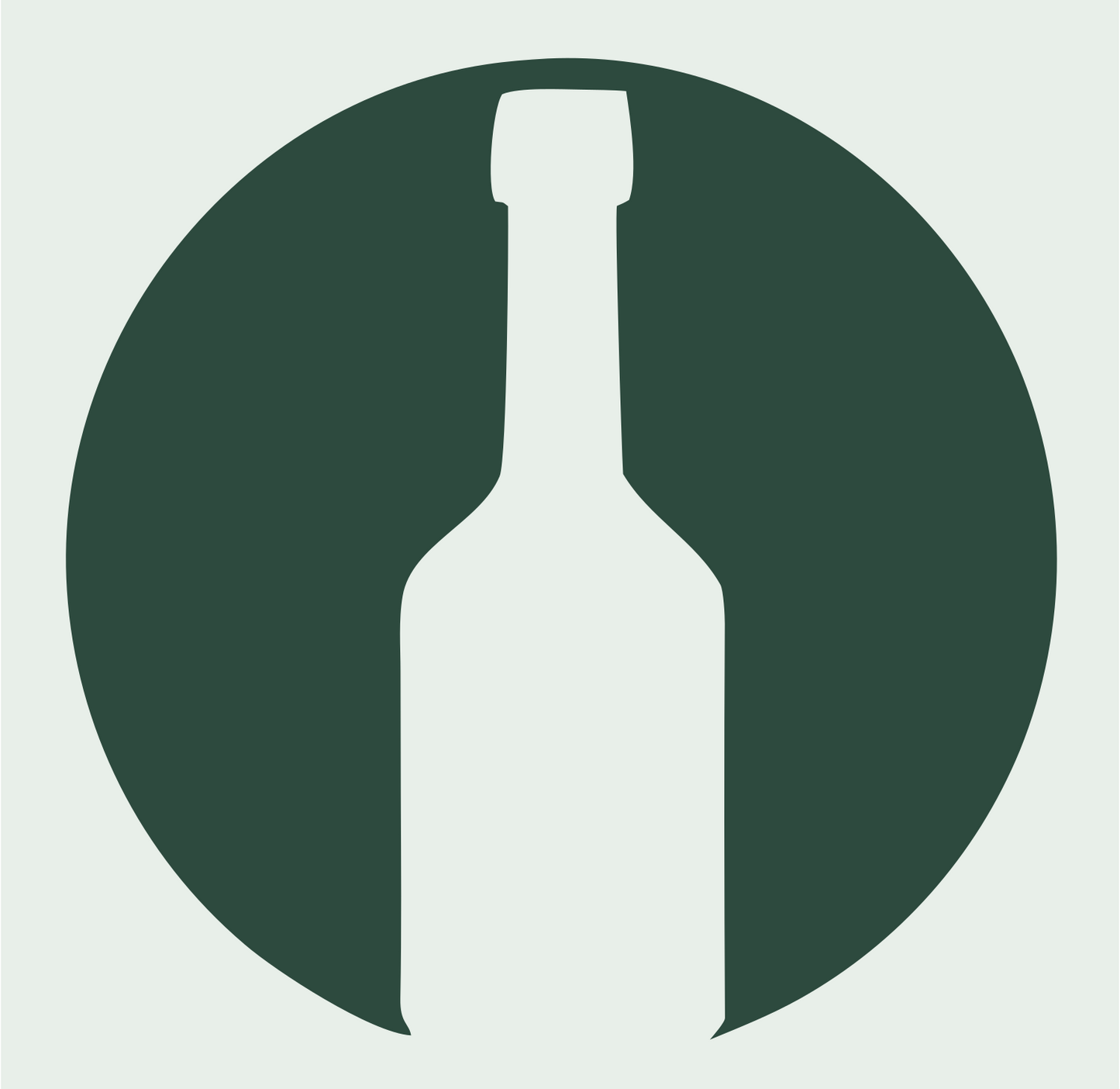 Negative Space Round Wine Bottle Mark #e8efe9/#2d4a3e