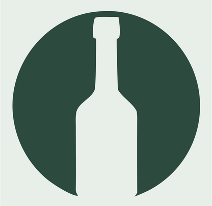 Negative Space Round Wine Bottle Mark #e8efe9/#2d4a3e