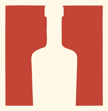 Negative Space Split Bottle Pair Mark #fff8e7/#c44536