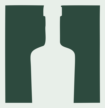 Negative Space Split Bottle Pair Mark #e8efe9/#2d4a3e