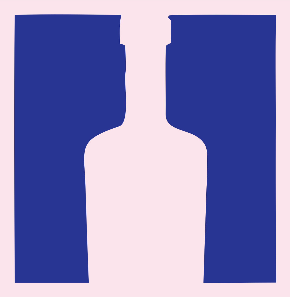 Negative Space Split Bottle Pair Mark #fce4ec/#283593