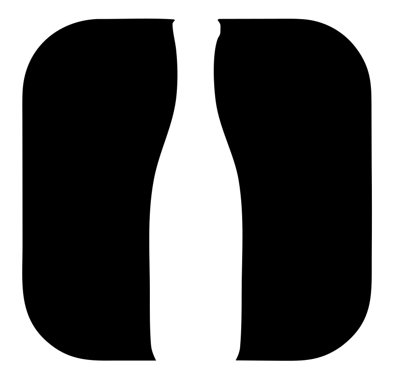 Negative Space Silhouette Split Bottle Icon