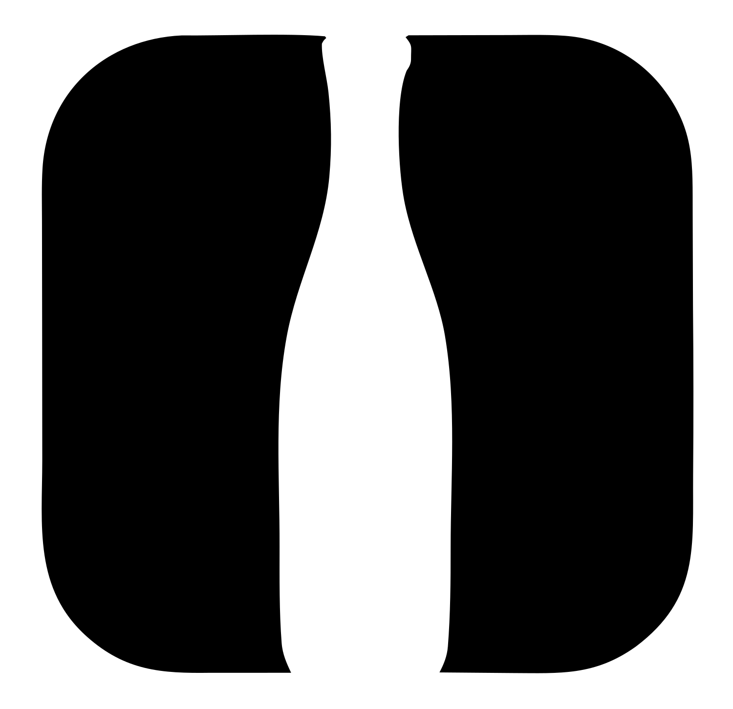 Negative Space Silhouette Split Bottle Icon #ffffff/#000000
