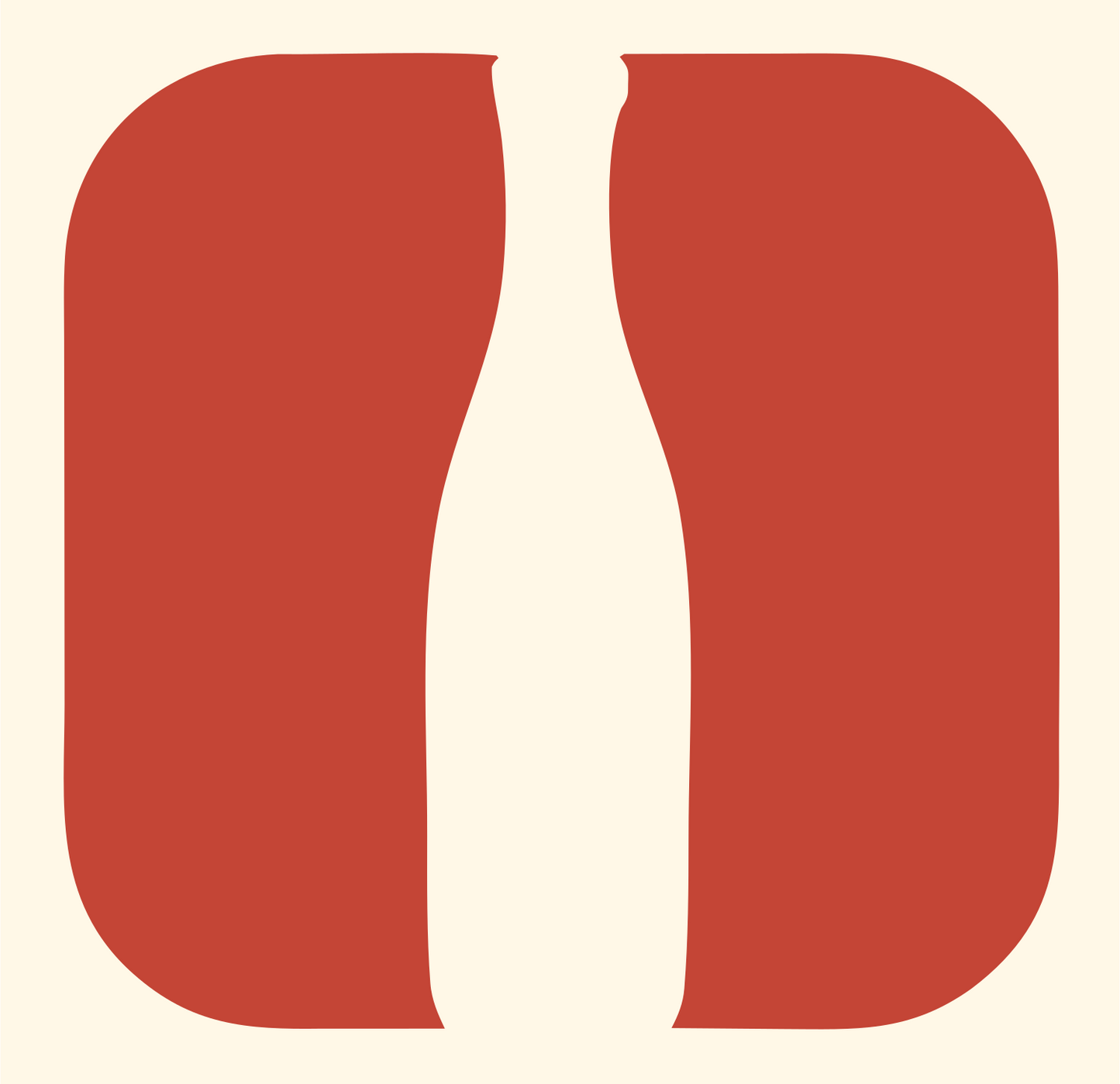 Negative Space Silhouette Split Bottle Icon #fff8e7/#c44536
