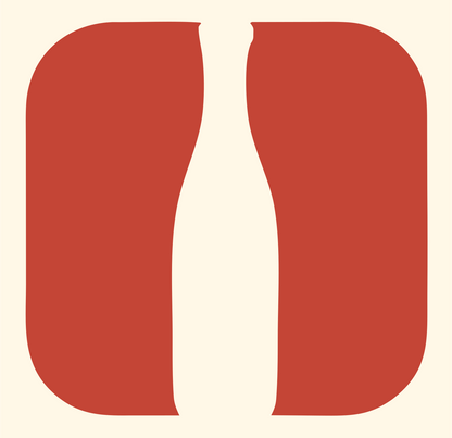 Negative Space Silhouette Split Bottle Icon #fff8e7/#c44536