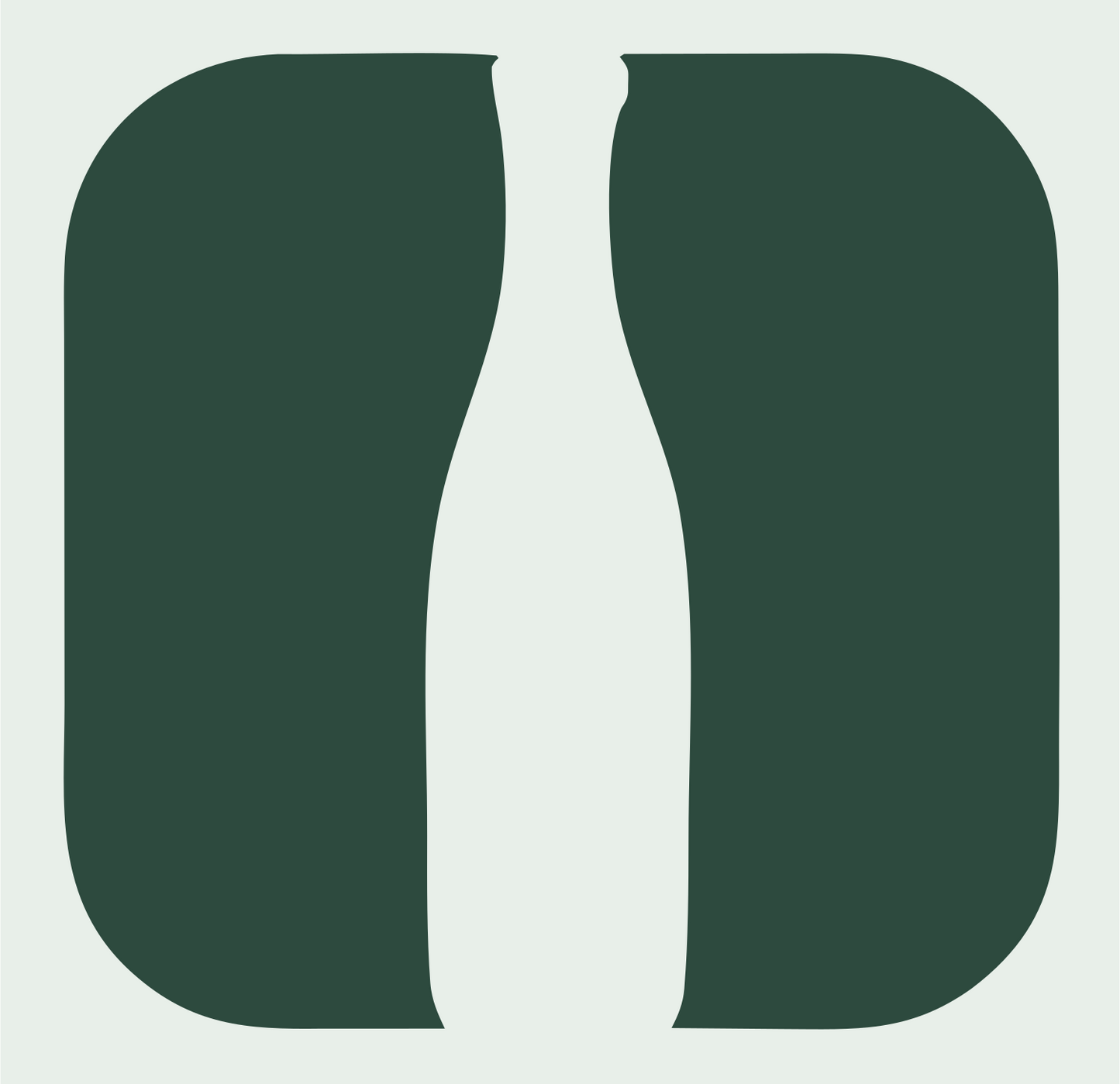 Negative Space Silhouette Split Bottle Icon #e8efe9/#2d4a3e