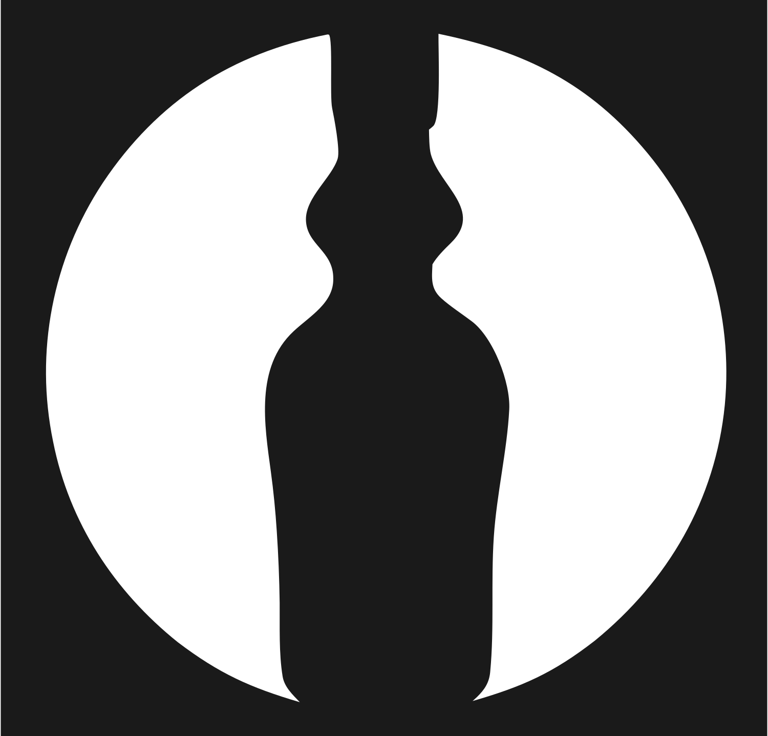 Dual Profile Face Illusion Bottle Emblem #1a1a1a/#ffffff