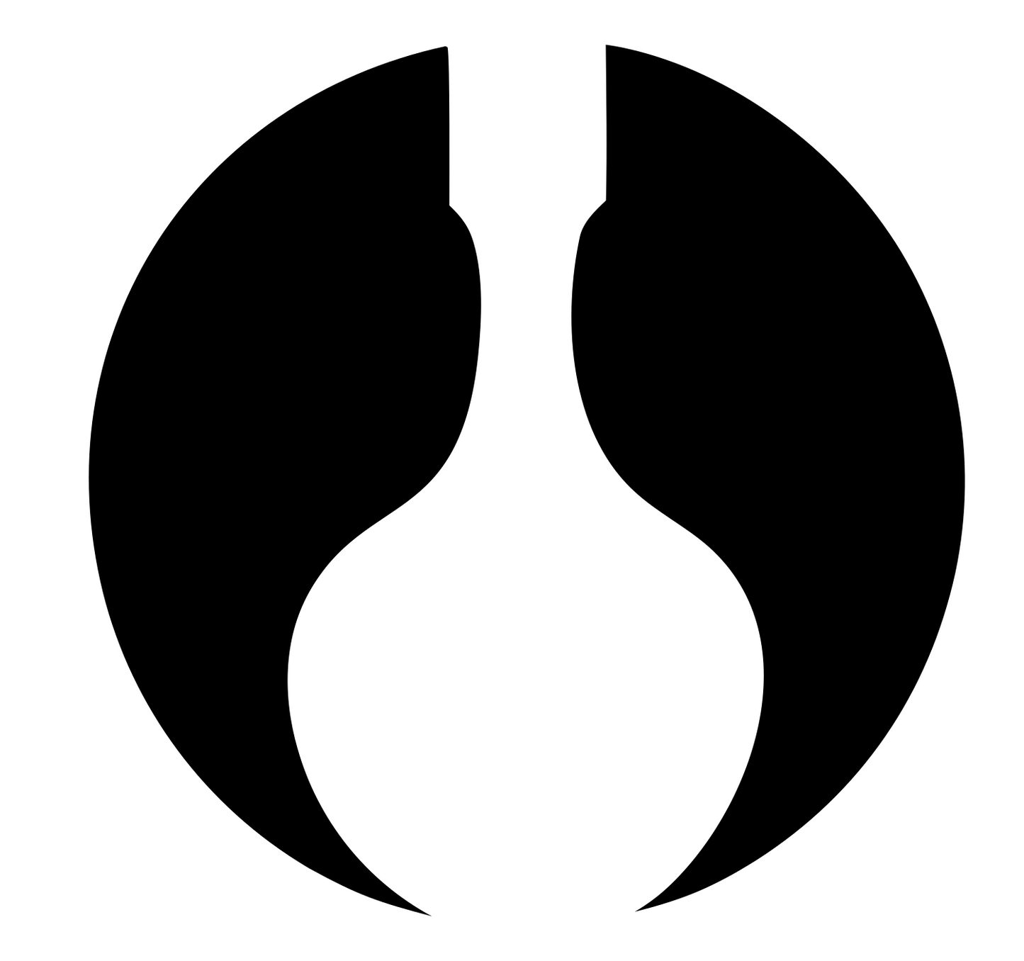 Mirrored Negative Space Wine Bottle Crest #ffffff/#000000