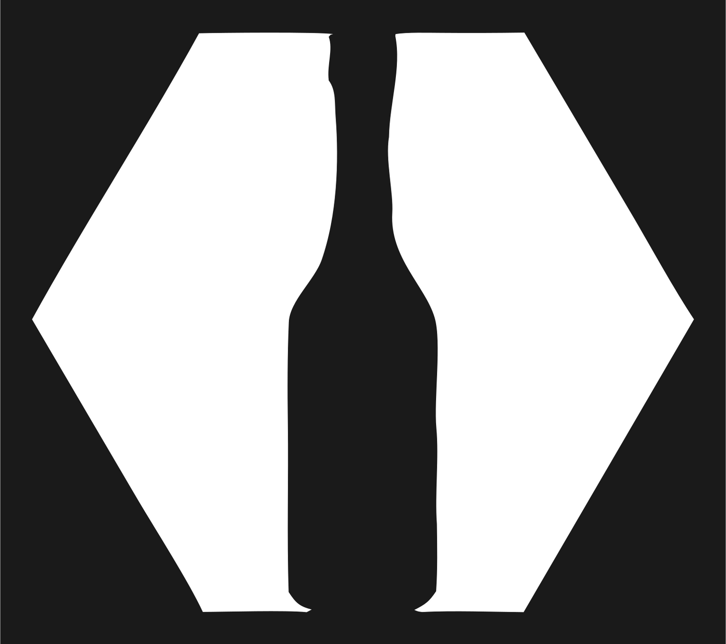 Hexagon Negative Space Wine Bottle Badge #1a1a1a/#ffffff