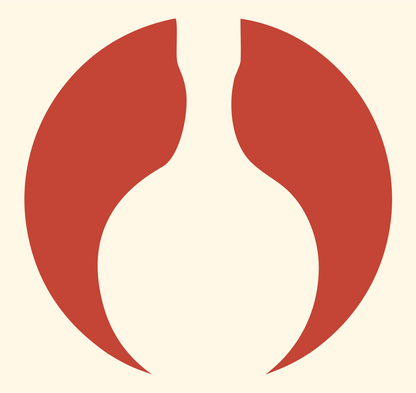 Yin Yang Negative Space Bottle Icon #fff8e7/#c44536