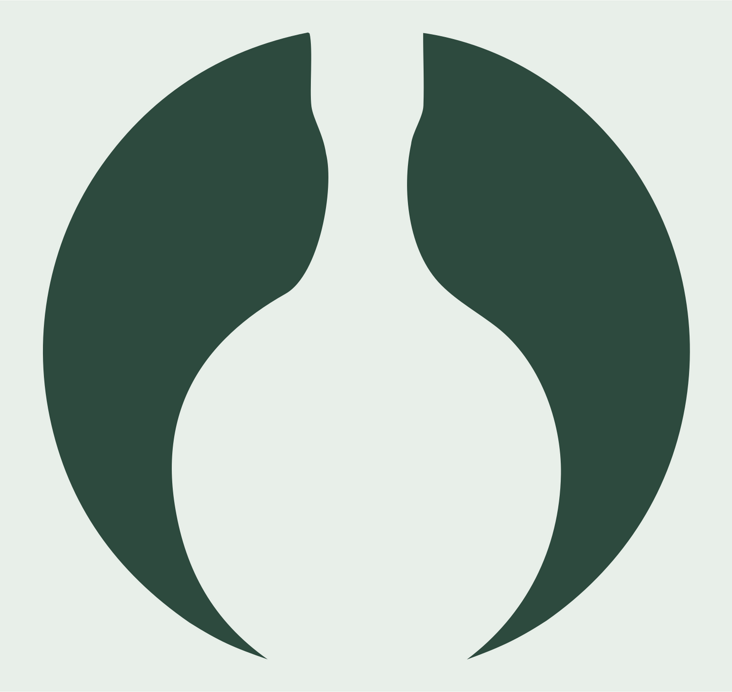 Yin Yang Negative Space Bottle Icon #e8efe9/#2d4a3e
