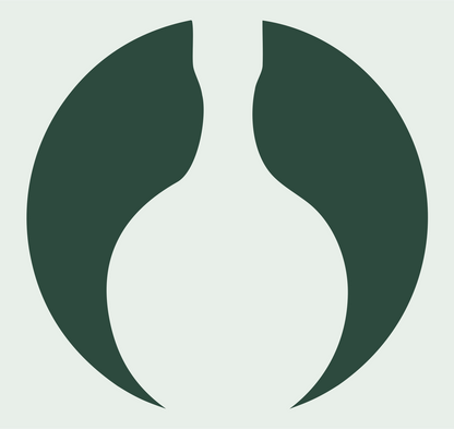 Yin Yang Negative Space Bottle Icon #e8efe9/#2d4a3e