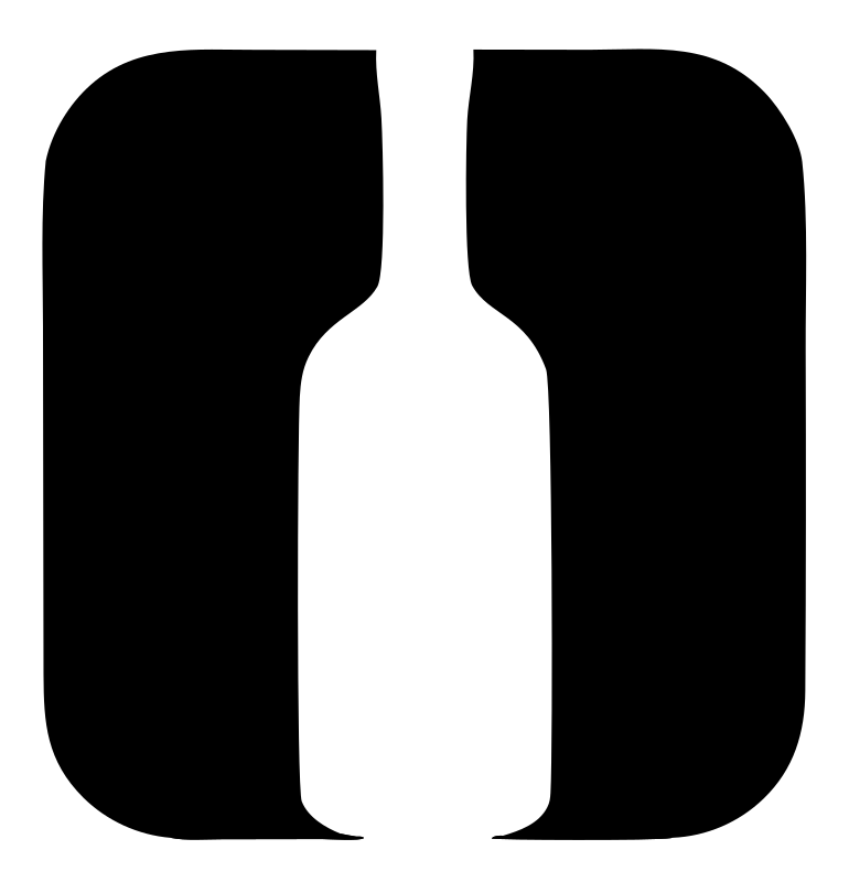 Rounded Square Cutout Wine Bottle Mark