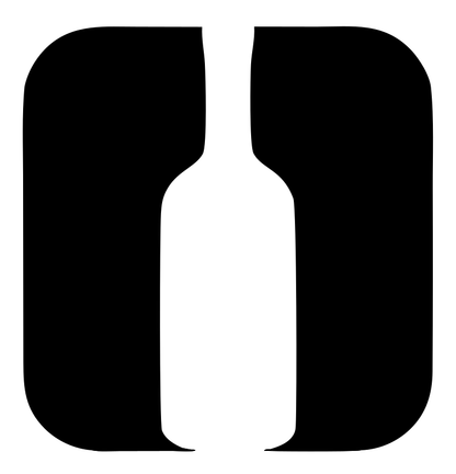 Rounded Square Cutout Wine Bottle Mark