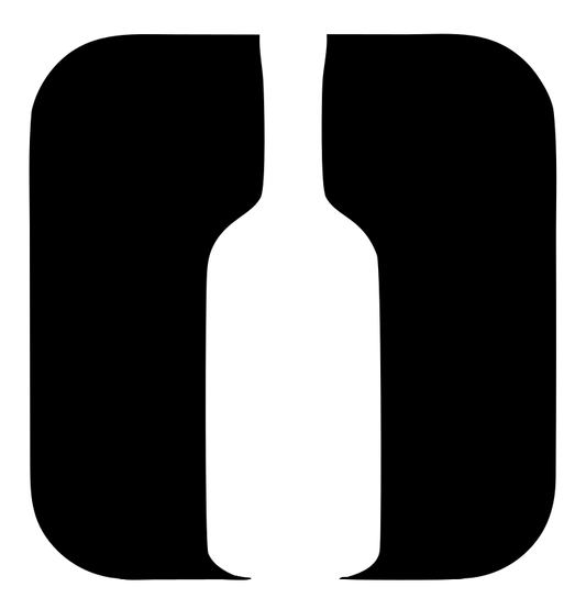 Rounded Square Cutout Wine Bottle Mark