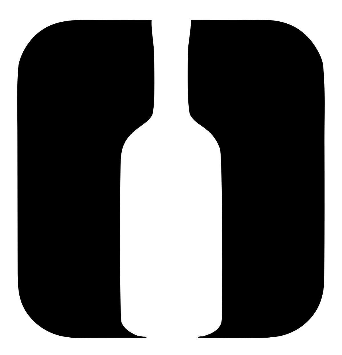 Rounded Square Cutout Wine Bottle Mark #ffffff/#000000
