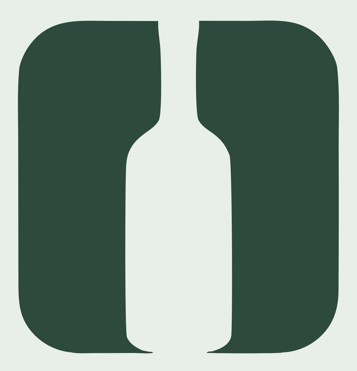 Rounded Square Cutout Wine Bottle Mark #e8efe9/#2d4a3e
