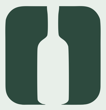 Rounded Square Cutout Wine Bottle Mark #e8efe9/#2d4a3e