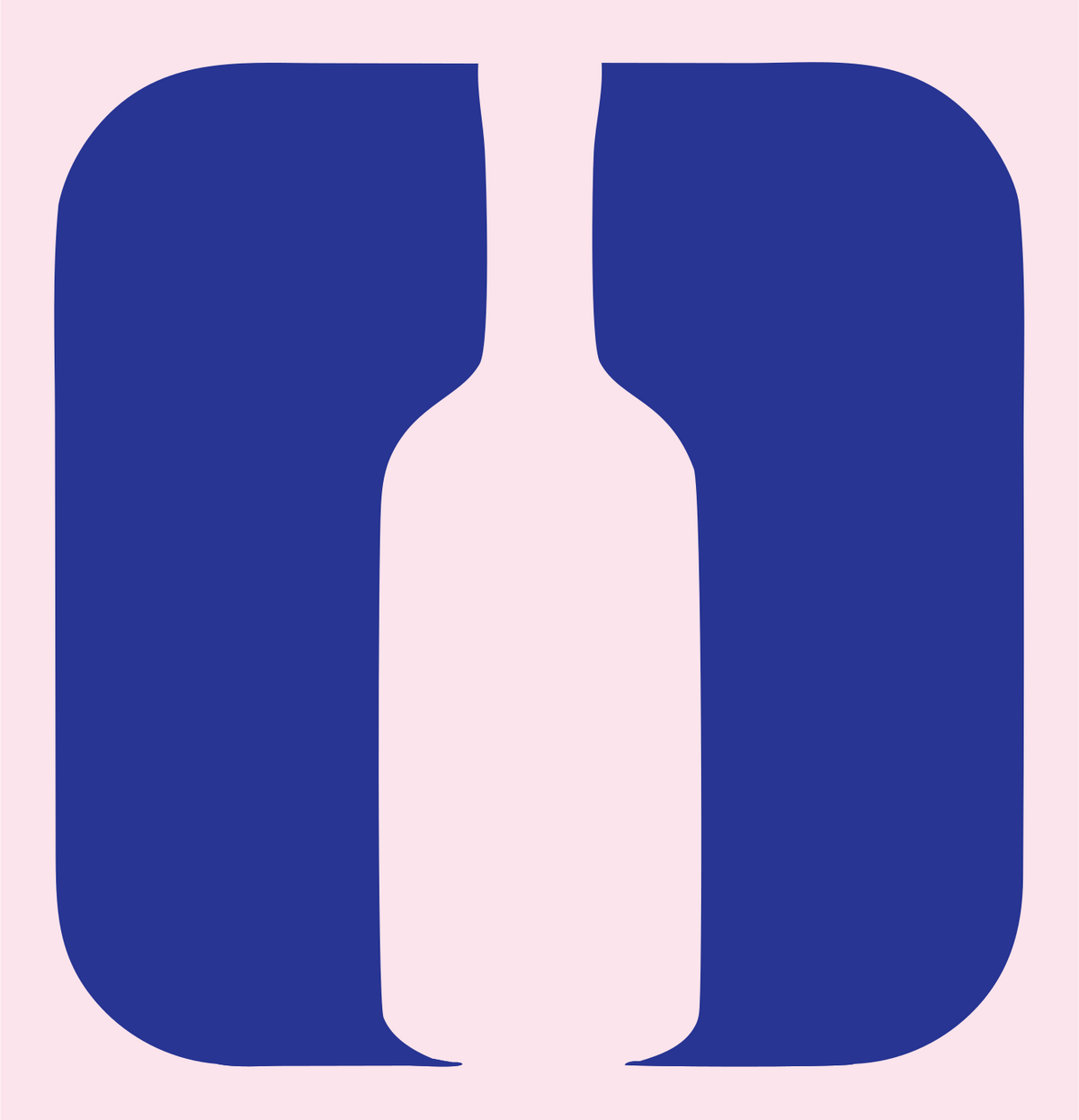 Rounded Square Cutout Wine Bottle Mark #fce4ec/#283593