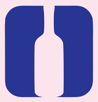 Rounded Square Cutout Wine Bottle Mark #fce4ec/#283593