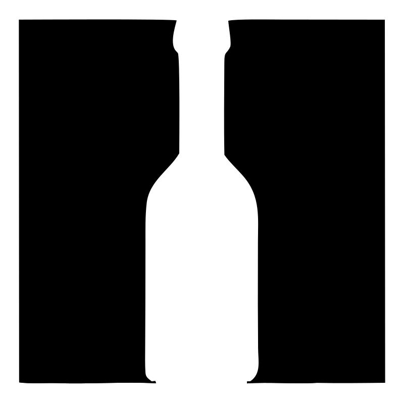 Figure Ground Illusion Wine Bottle Logo