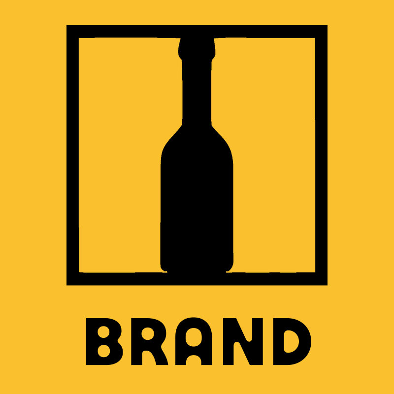 Figure Ground Illusion Wine Bottle Logo preview