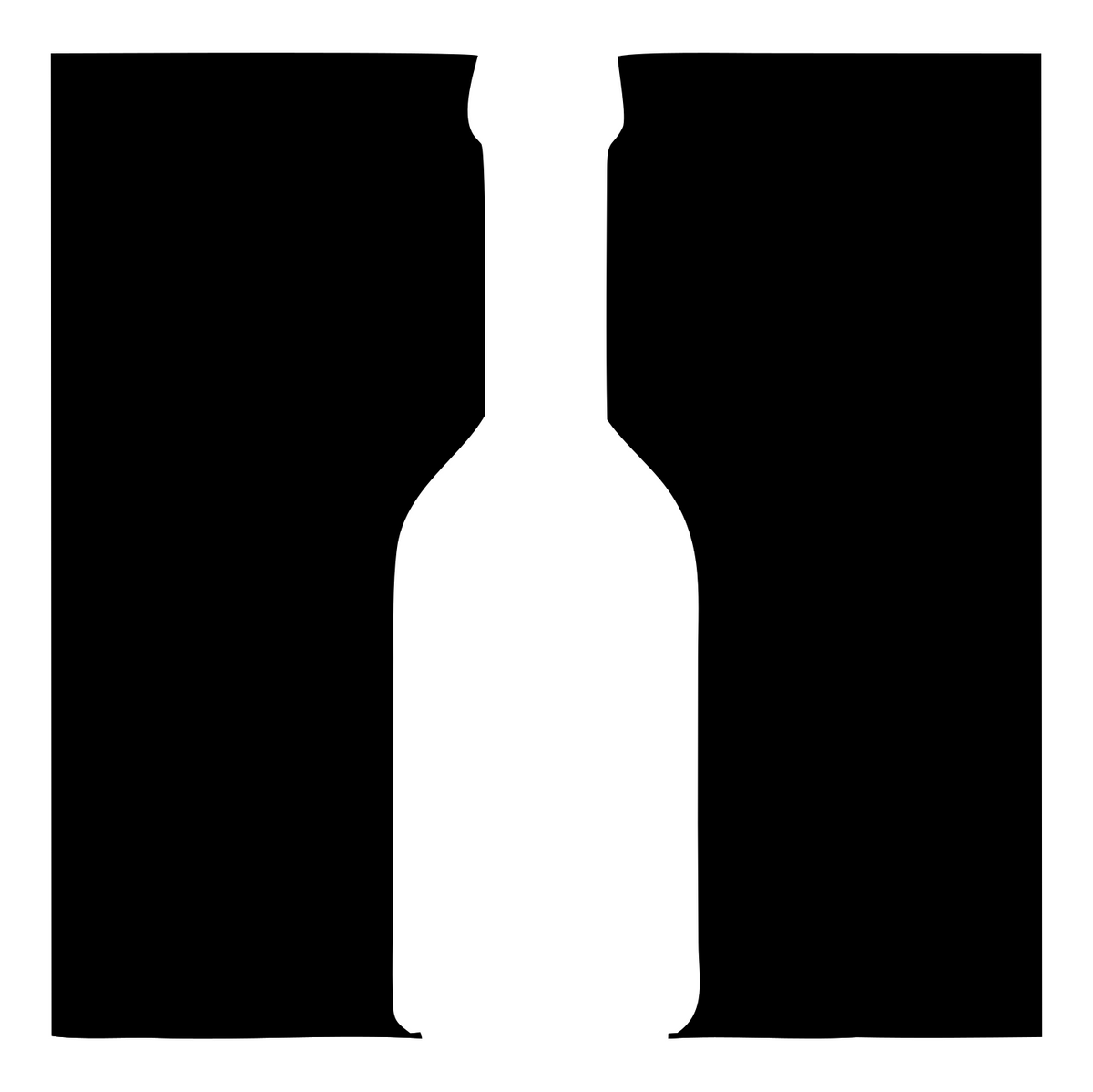 Figure Ground Illusion Wine Bottle Logo #ffffff/#000000
