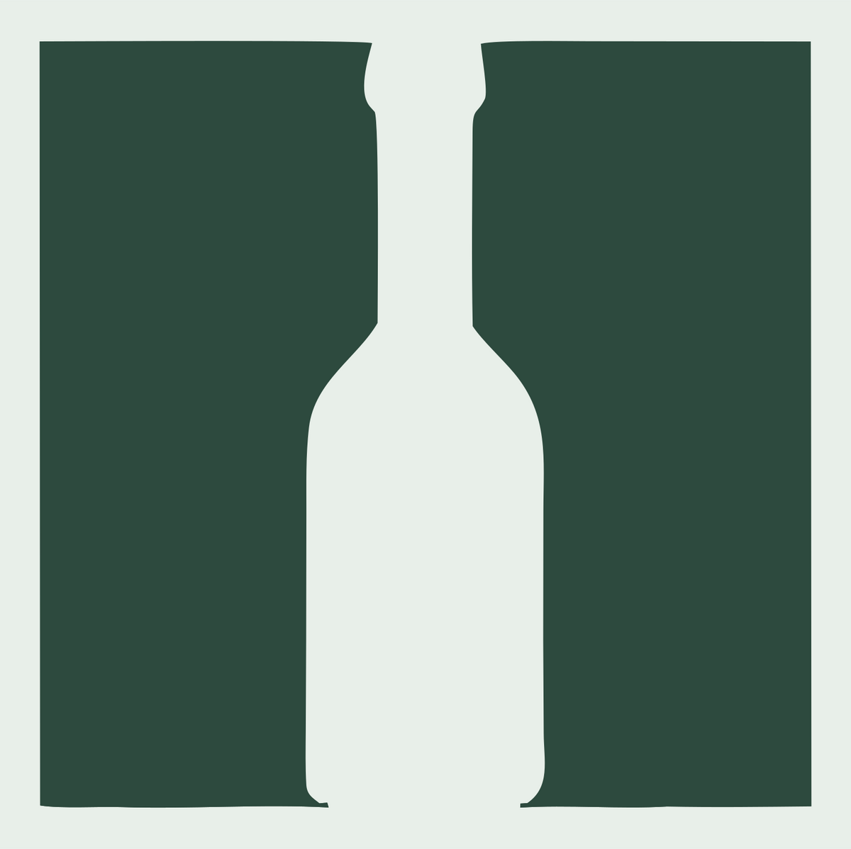 Figure Ground Illusion Wine Bottle Logo #e8efe9/#2d4a3e
