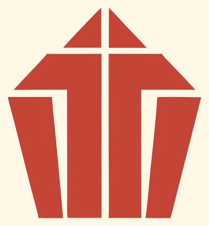 Brutalist Block Structure Cupcake Mark #fff8e7/#c44536
