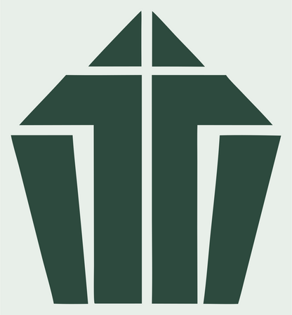 Brutalist Block Structure Cupcake Mark #e8efe9/#2d4a3e