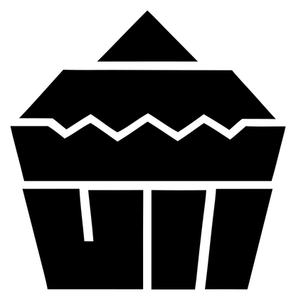 Brutalist Zigzag Frosted Cupcake Badge