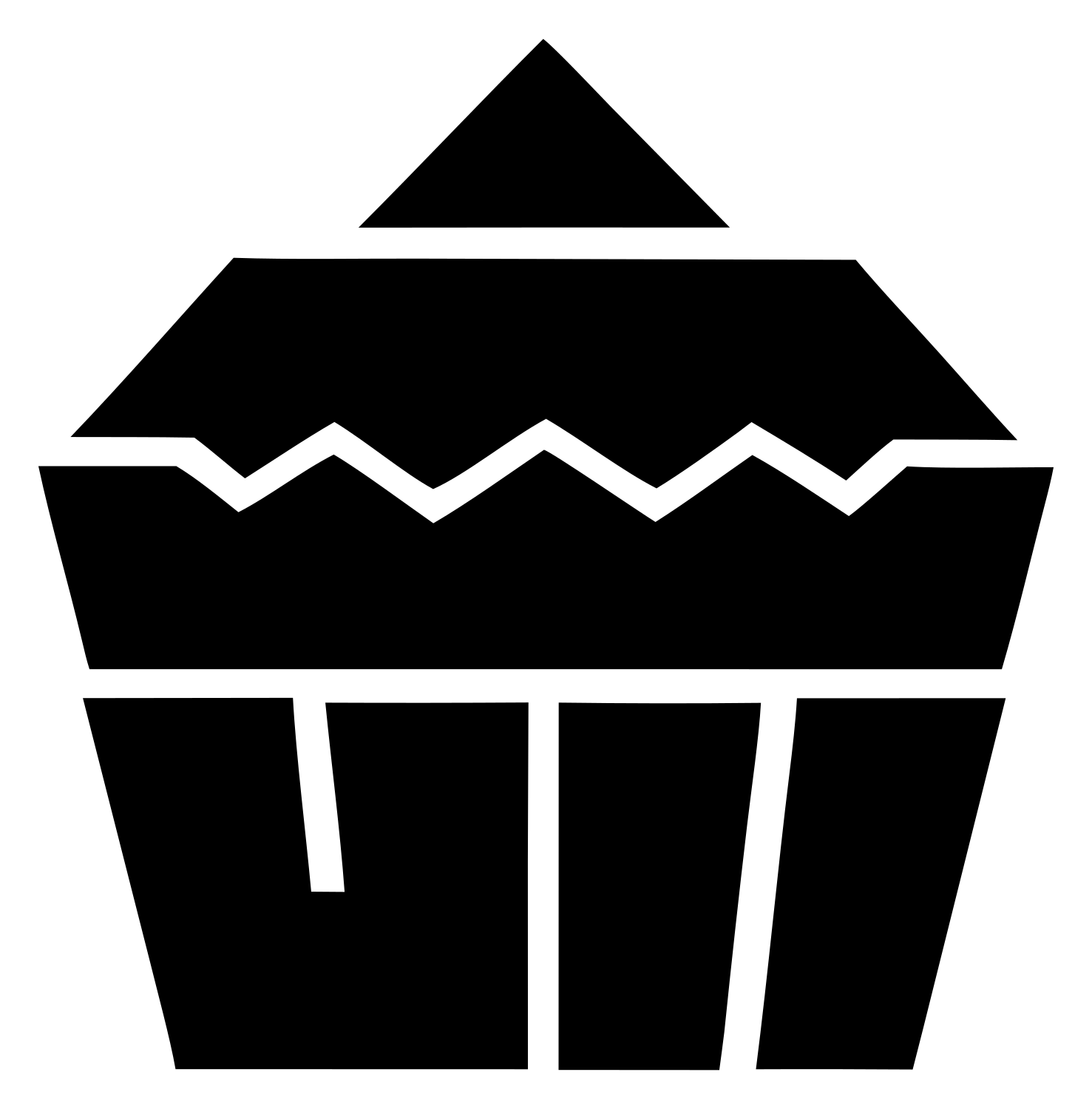 Brutalist Zigzag Frosted Cupcake Badge #ffffff/#000000
