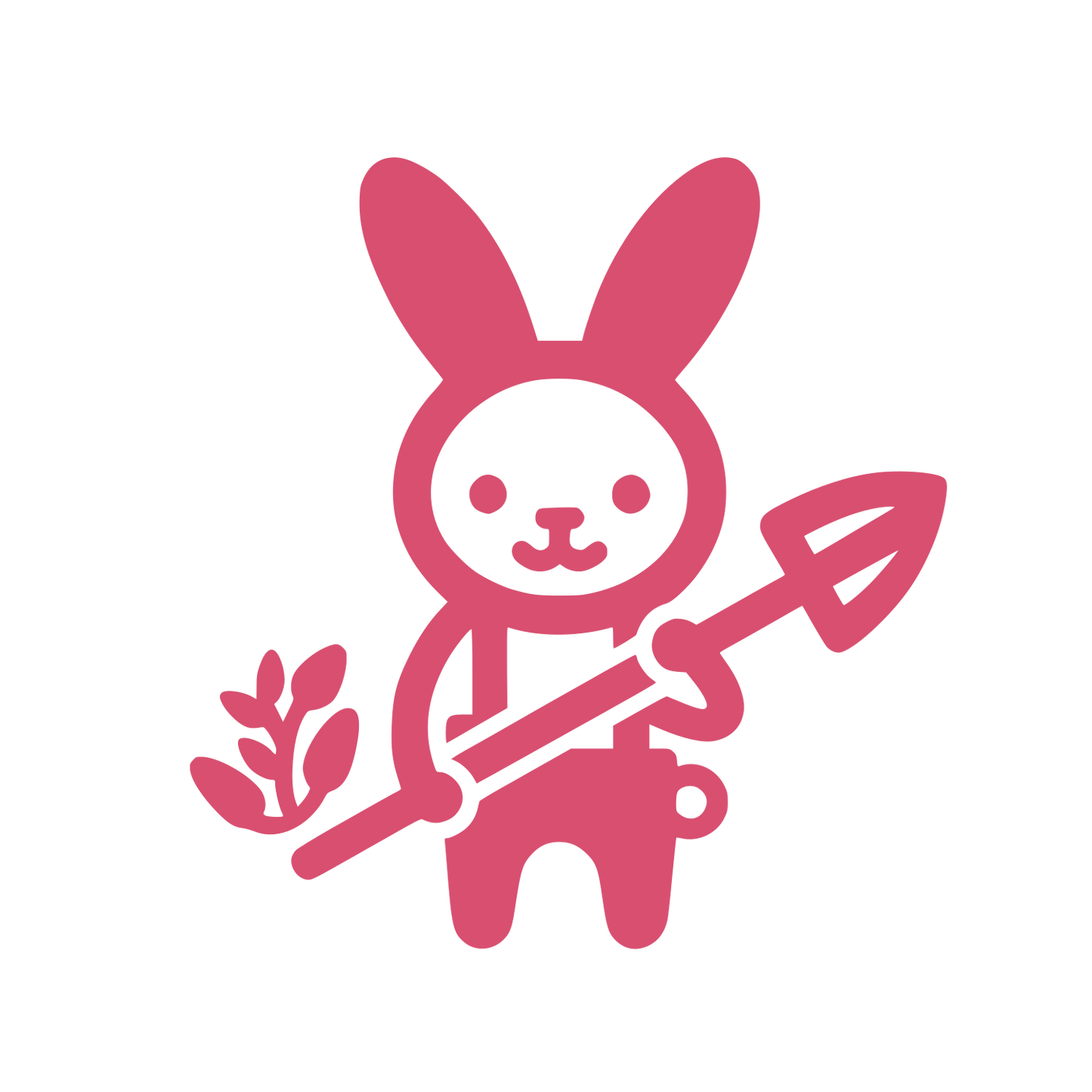 Rabbit Gardener Logo #D94F70