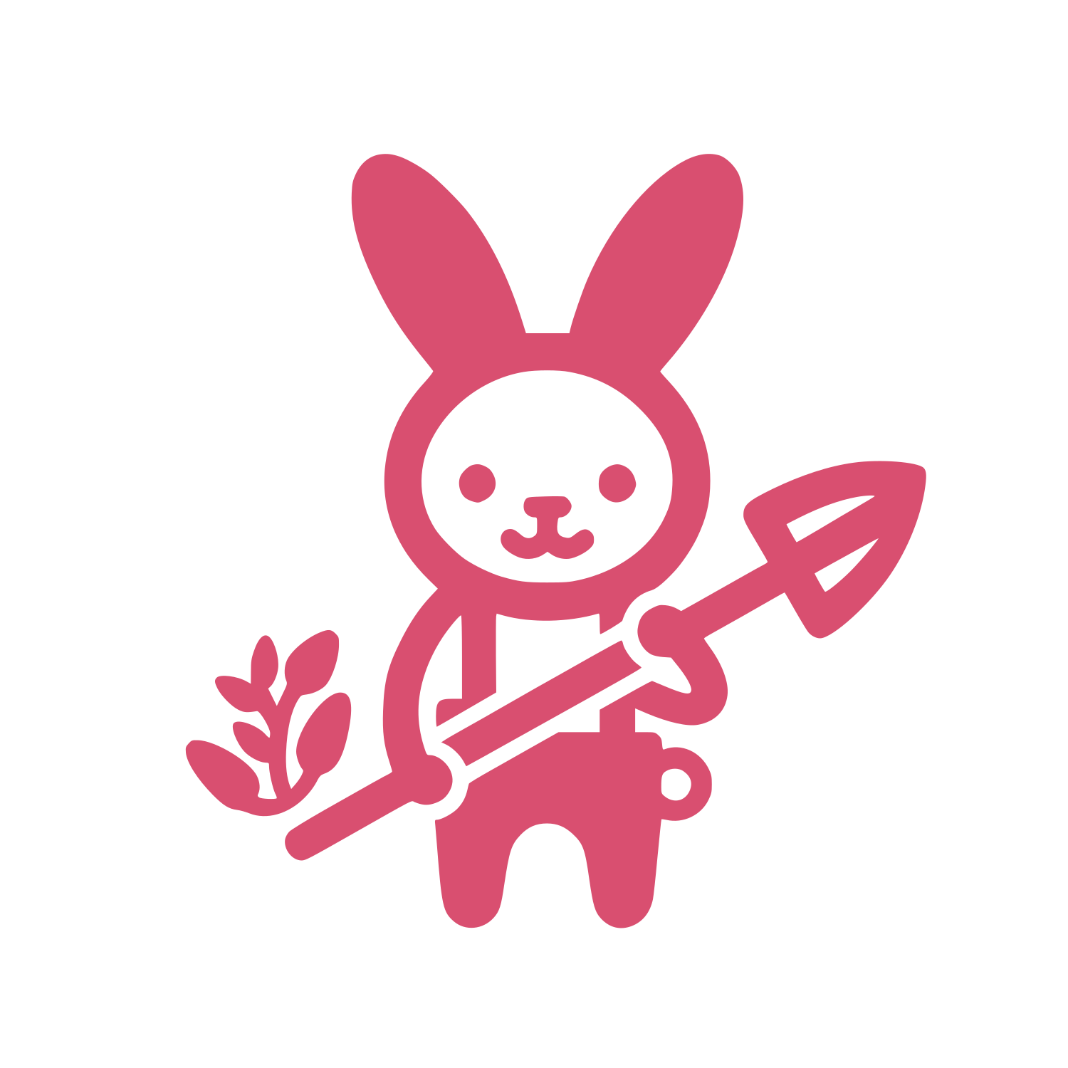 Rabbit Gardener Logo #D94F70