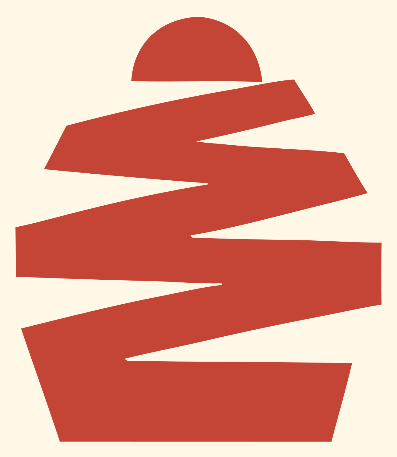 Brutalist Sharp Slash Cupcake Icon #fff8e7/#c44536