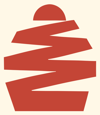 Brutalist Sharp Slash Cupcake Icon #fff8e7/#c44536