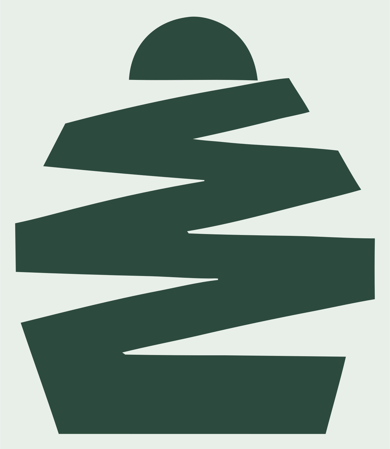 Brutalist Sharp Slash Cupcake Icon #e8efe9/#2d4a3e