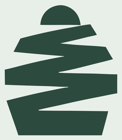Brutalist Sharp Slash Cupcake Icon #e8efe9/#2d4a3e