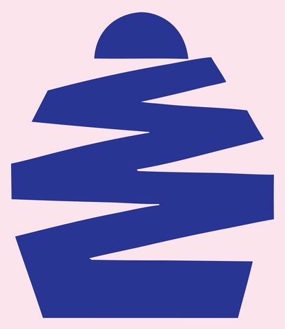 Brutalist Sharp Slash Cupcake Icon #fce4ec/#283593