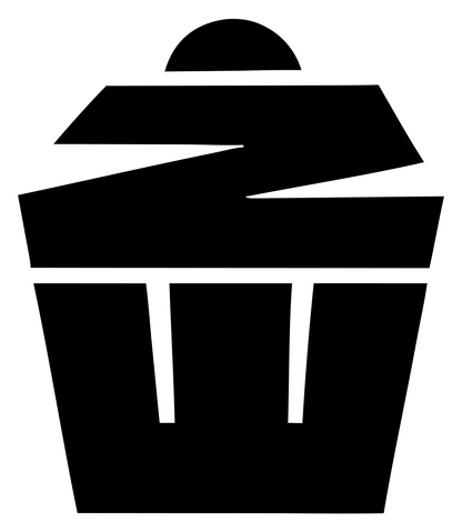 Bold Cupcake Crest #ffffff/#000000