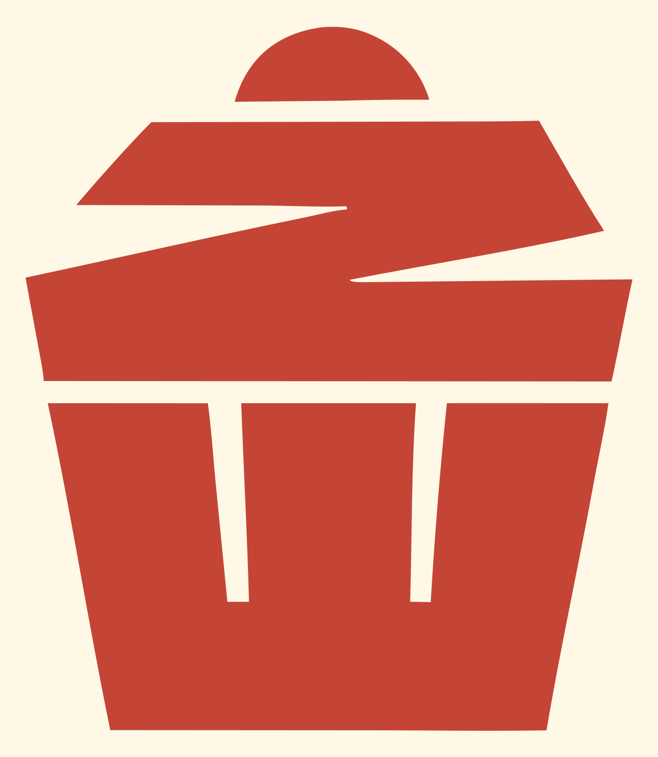 Bold Cupcake Crest #fff8e7/#c44536