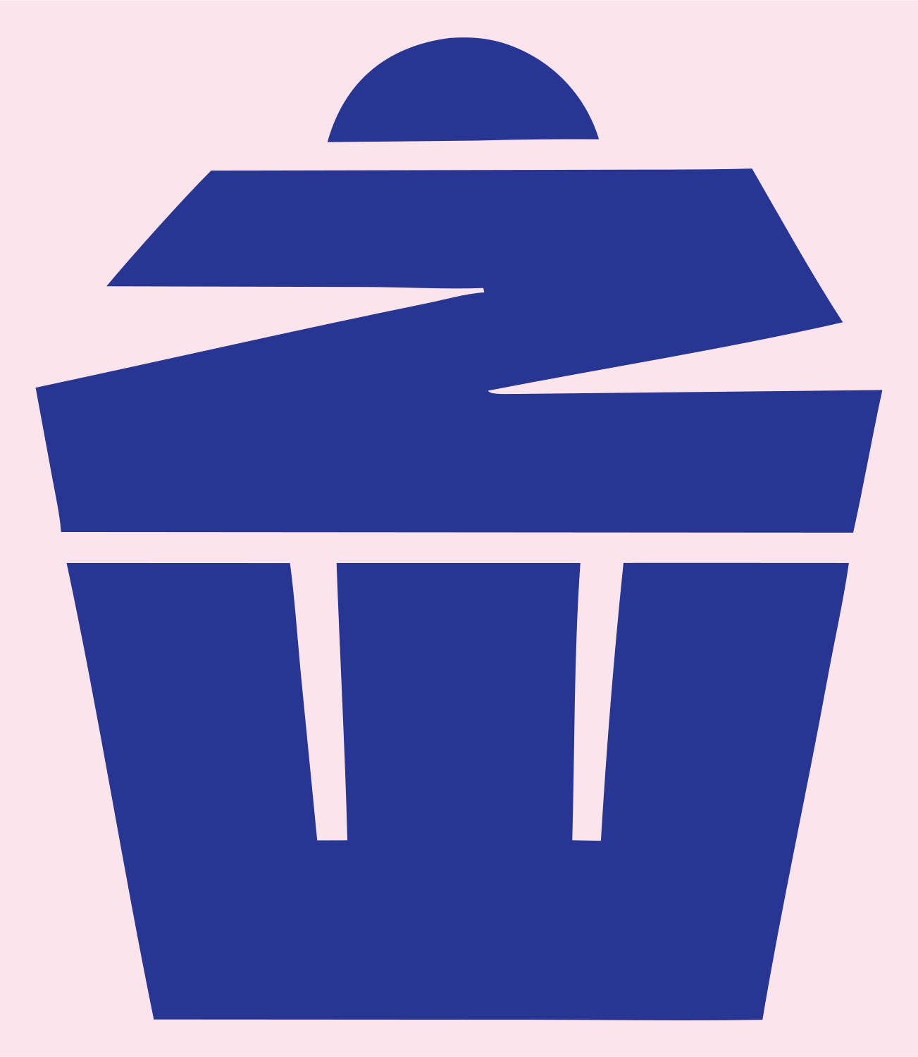 Bold Cupcake Crest #fce4ec/#283593