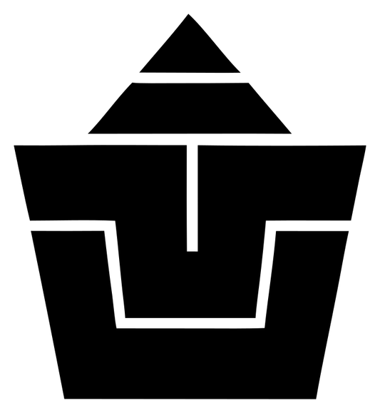Brutalist Stacked Pyramid Cupcake Logo